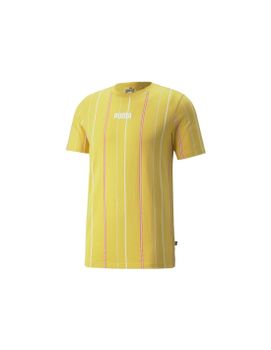 Camiseta de manga corta Puma Modern Basics Stripe M Yellow