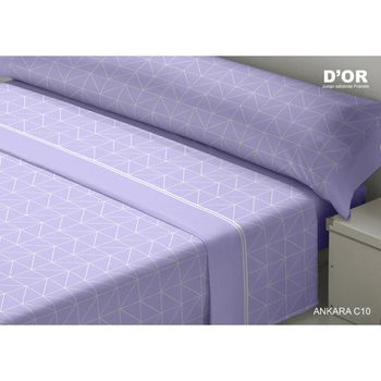 Juego De Sábanas D'or Ankara Malva Cama De 150 Franela