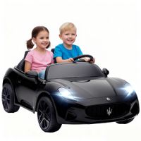 aiyaplay coche electrico maserati para ninos 2 plazas 12v control parental led y musica negro
