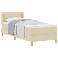 cama tapizada 203x80x88 cm  - crema