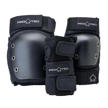 Pro-Tec Pads Street Adult 3-Pack Pad Set Open - Black X Large