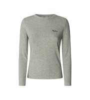 pepe jeans para mujer pl5000025 camiseta betina gris l casual algodon manga larga