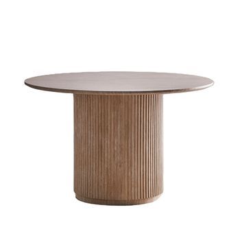 Mesa Redonda Cela - Mesa De Comedor Con Base Central Acanalada 120 Cm De Diametro