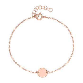 Pulsera grabada de plata 925 bañada en oro rosa