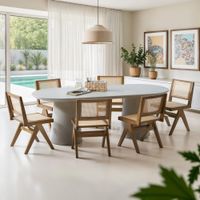 silla de comedor ratan vienes estilo boho carga 120kg roble claro
