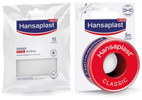 hansaplast gasas suaves 10x10 cm 10 uds  esparadrapo clasico 5m x 25cm