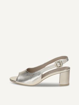 CAPRICE Heeled sandal, metallic, made of Leather with Block heel, Size 38
