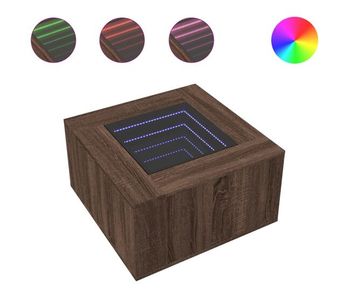 Mesa de café - mesa de centro y led madera ingeniería marrón roble 60x60x40 cm