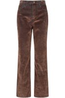 jeans de pierna recta en denim floqueado brown
