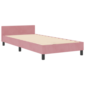 Cama Individual | Estructura De Cama Terciopelo Rosa 100x200 Cm Cfw89438