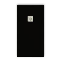 plato de ducha pizarra pure negro  70x70 cm rejilla inox