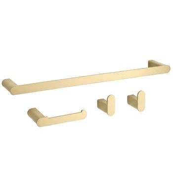 Juego De Colgadores De Baño Rea Mati Brush Gold