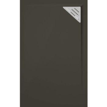 Plato De Ducha Resina Trinity Negro  90x200 Cm Rejilla Derecha