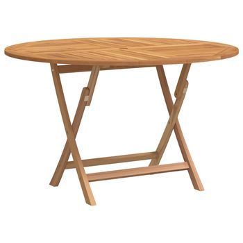 Mesa De Jardín | Mesa De Exterior Plegable Madera Maciza De Teca Ø 110x75 Cm