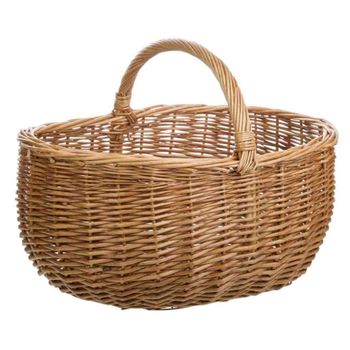 Cesta de mimbre marrón 43x33x20/32h cm