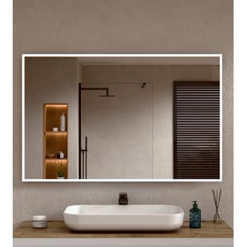 Espejo De Baño Rectangular Marco Blanco 70×120 Cm (al×an) Bellobath