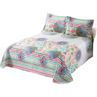novotextil colcha bouti de verano estampada 100 algodon con 2 fundas de cojin 50x70 cm cubrecamas ligero transpirable ideal primavera verano tejido natural suave fresco diseno moderno colorido ropa