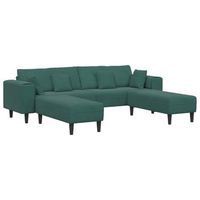 sofa 3 pcs verde oscuro 250 x 188 x 76 cm terciopelo vidaxl