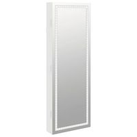 espejo con joyero y luces led para pared blanco vidaxl