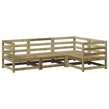 Juego De Sofás De Jardín 4 Pzas Madera De Pino Impregnada Vidaxl