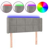 cabecero cama con led  panel de cabecera de terciopelo gris claro 103x16x7888 cm
