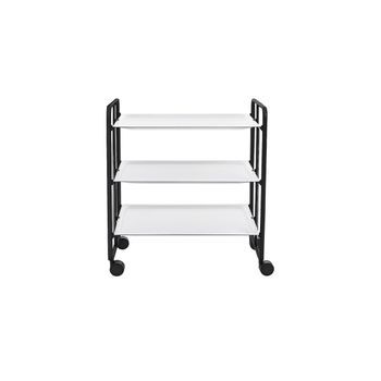 Carrito Auxiliar Plegable Bauhaus Negro Con Ruedas – 3 Niveles Y 3 Posiciones,,blanco