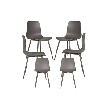 Pack 6 Sillas Bimi De Polipropileno 82.50*43.50*41.50 Cm - Gris