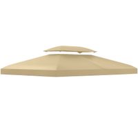 outsunny techo para cenador cubierta de repuesto 4x3 m de 2 niveles toldo para pergola recambio con 10 orificios de drenaje crema   aosom espana