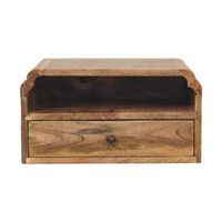 mueble de noche de madera maciza avora montado en la pared