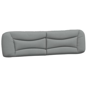 Cabecero De Cama | Panel De Cabecera | Decoración De Pared Acolchado Tela Gris Claro 200 Cm
