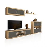 salon modular con gran capacidad de almacenaje 290 cm nuka v7 cambria - grafito 290 x 156 x 414 cm