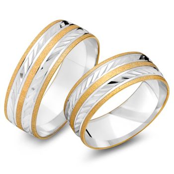 Alianzas 8 quilates oro blanco amarillo