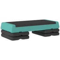 sportnow step de aerobic step para fitness antideslizante altura regulable 3 niveles 77x36x205cm verde y negro