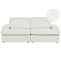 sofa clasico 3 plazas tapizado respaldo acolchado grueso boucle blanco alla