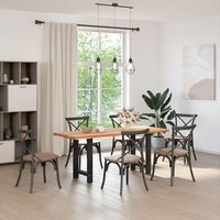patas de mesa de centro acero negro 2 uds  patas para mesa 60x72-73 cm