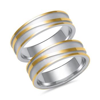 Alianzas de oro blanco y amarillo