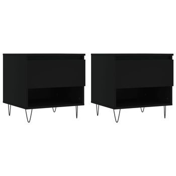 Mesas De Centro 2 Uds Madera De Ingeniería Negro 50x46x50 Cm Vidaxl