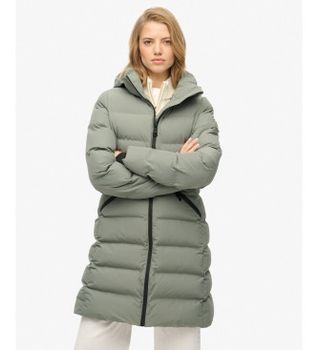Superdry para mujer. W5011982A Chaqueta City Mid verde (M), Casual, Poliéster