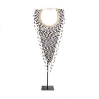 collar decorativo cuentas bazar bizar tribal de sobre base negro blanco