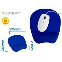 Alfombrilla para raton q-connect con reposamuÃ±ecas ergonomica de gel color azul 225x240x20 mm