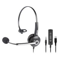 hamlet hheadm-cjm auricular y casco auriculares alambrico diadema oficinacentro de llamadas usb tipo c negro