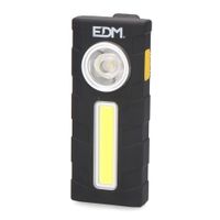edm linterna led petaca negro 320 lm recargable