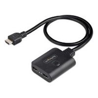 startechcom divisor hdmi de 2 puertos - multiplicador hdmi 20 de 2 puertos 4k60 - splitter hdmi 2 puertos de entrada 1 de salida - hdrhdcp con cable hdmi incorporado de 50cm