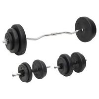 juego de barras y mancuernas con discos 60 kg vidaxl