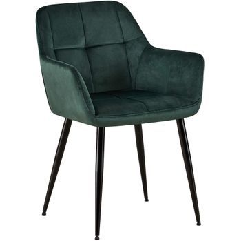 Silla De Salón Emia En Terciopelo Verde 61x56.5x84 Cm Clp