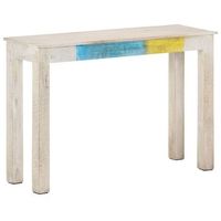 mesa consola de madera de mango rugosa blanca 115x35x77 cm vidaxl