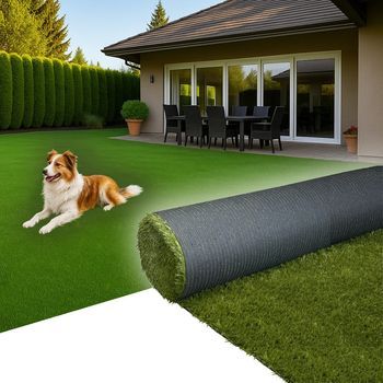 Rollo De Césped Artificial Barato Exterior Jardín Terraza Mascotas 35mm - [ancho2m X10mt Largo]-2x10 Mt