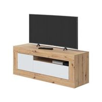 mueble tv 2 puertas 53x139x42 cm roble blanco artik