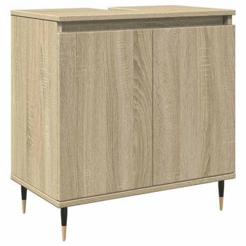Armario De Baño | Mueble De Baño Madera De Ingeniería Roble Sonoma 58x33x60 Cm