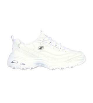 Skechers para mujer. 11931 Zapatillas de piel D'Lites Fresh Start blanco (39), Cordones, Casual, Deportivo, Sportswear, Multideporte